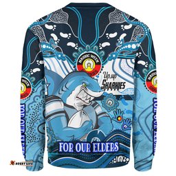 Cronulla-Sutherland Sharks Naidoc Week Custom Sweatshirt - For Our Elders Home Jersey Sweatshirt