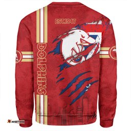 Redcliffe Dolphins Sweatshirt - Happy Australia Day Flag Scratch Style