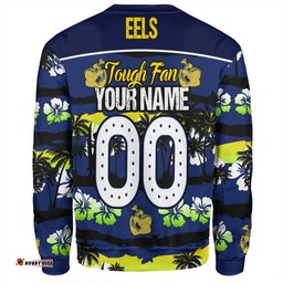 Parramatta Eels Sport Sweatshirt - Eat Sleep Repeat With Tropical Patterns