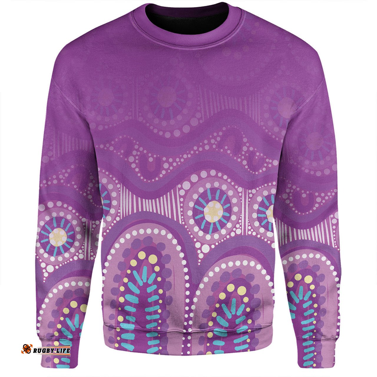 Australia Aboriginal Custom Sweatshirt - Purple Aboriginal Dot Sweatshirt