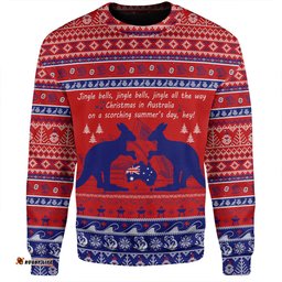 Australian Christmas Carol Christmas Sweatshirt - Jingle Bells Ugly Style Sweatshirt