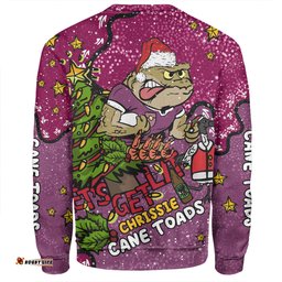 Queensland Cane Toads Christmas Custom Sweatshirt - Let's Get Lit Chrisse Pressie Sweatshirt