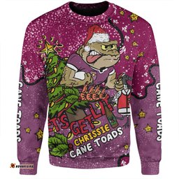 Queensland Cane Toads Christmas Custom Sweatshirt - Let's Get Lit Chrisse Pressie Sweatshirt