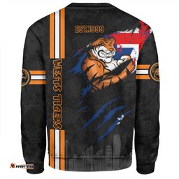 Wests Tigers Sweatshirt - Happy Australia Day Flag Scratch Style