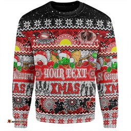 St. George Illawarra Dragons Christmas Aboriginal Custom Sweatshirt - Indigenous Knitted Ugly Xmas Style Sweatshirt
