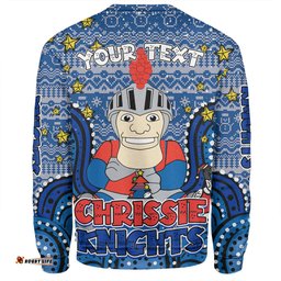 Newcastle Knights Christmas Custom Sweatshirt - Christmas Knit Patterns Vintage Jersey Ugly Sweatshirt