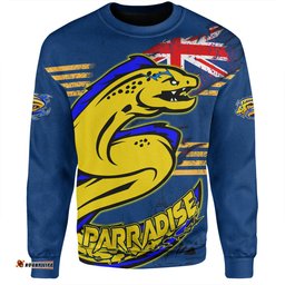 Parramatta Eels Sweatshirt Custom For Die Hard Fan Australia Flag Scratch Style