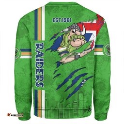 Canberra Raiders Sweatshirt - Happy Australia Day Flag Scratch Style
