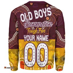 Brisbane Broncos Custom Sweatshirt - Old Boys Bronxnation With Aboriginal Style Sweatshirt