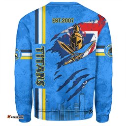Gold Coast Titans Sweatshirt - Happy Australia Day Flag Scratch Style