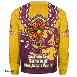 Brisbane Broncos Sweatshirt Aboriginal Inspired Naidoc Symbol Pattern