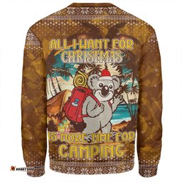 Australia Camping Christmas Sweatshirt - All I Want For Xmas Is More Time For Camping Sweatshirt
