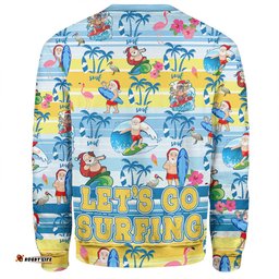 Australia Surfing Christmas Sweatshirt - Tropical Santa Let's Go Surfing Sweatshirt