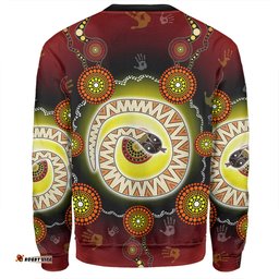 Australia Aboriginal Custom Sweatshirt - The Rainbow Serpent Dreaming Spirit Art Sweatshirt