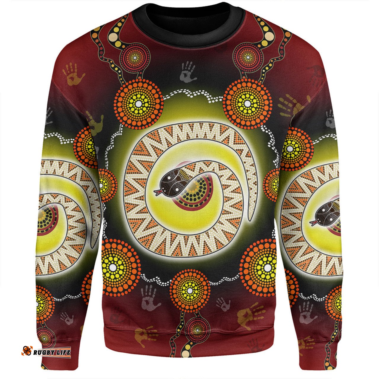 Australia Aboriginal Custom Sweatshirt - The Rainbow Serpent Dreaming Spirit Art Sweatshirt