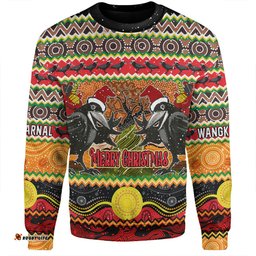 Australia Christmas Aboriginal Custom Sweatshirt - Aboriginal Dreamtime Wangkarnal Crows Sweatshirt