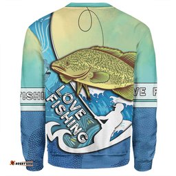 Australia Fishing Aboriginal Fishing Custom Sweatshirt - Love Fishing Murray Cod In Aboriginal Art Patterns Sweatshirt