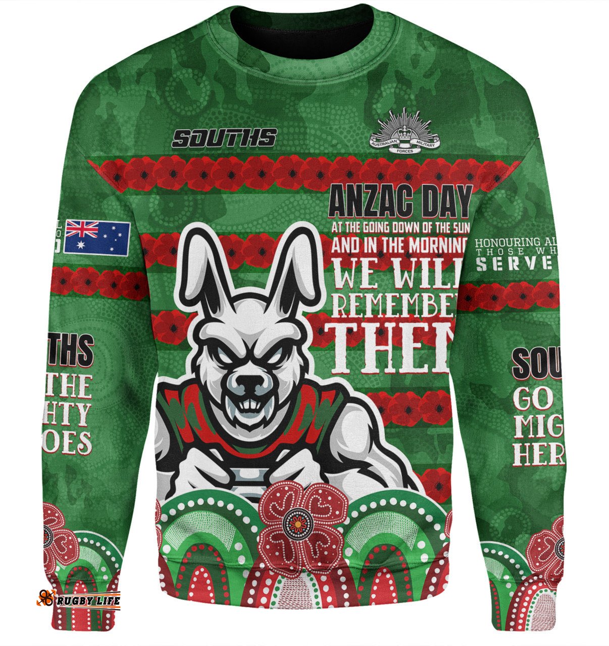 South Sydney Rabbitohs Custom Sweatshirt - Go The Mighty Heroes Sweatshirt