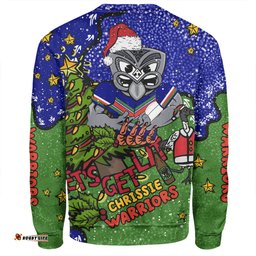 New Zealand Warriors Christmas Custom Sweatshirt - Let's Get Lit Chrisse Pressie Sweatshirt