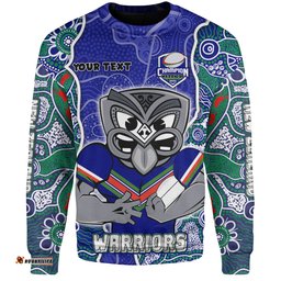 New Zealand Warriors Grand Final Custom Sweatshirt - Custom New Zealand Warriors With Contemporary Style Of Aboriginal Painting  Sweatshirt