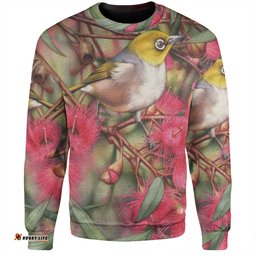 Australia Silvereye Sweatshirt - Silvereye and Gum Blossom Sweatshirt