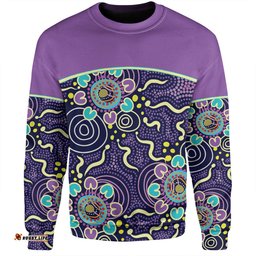 Australia Aboriginal Custom Sweatshirt - Purple Painting With Aboriginal Inspired Dot Sweatshirt