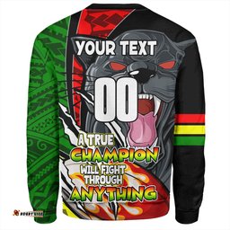 Penrith Panthers Grand Final Sweatshirt - A True Champion Will Fight Through Anything With Polynesian Patterns