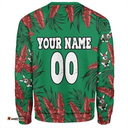 South Sydney Rabbitohs Sweatshirt - Tropical Patterns Bunnies Sweatshirt