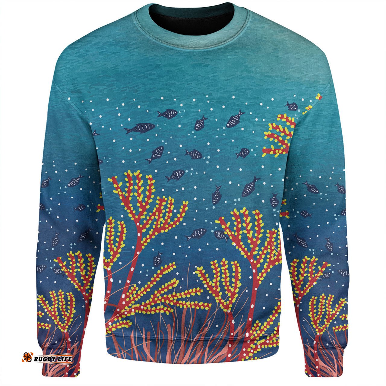 Australia Aboriginal Sweatshirt - Underwater Aboriginal Art Inspired Sweatshirt