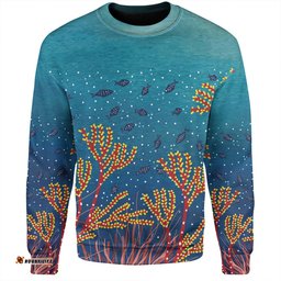 Australia Aboriginal Sweatshirt - Underwater Aboriginal Art Inspired Sweatshirt
