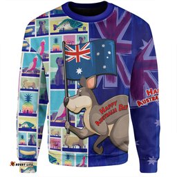 Australia Custom Sweatshirt - Happy Australia Day With Big Things Sweatshirt