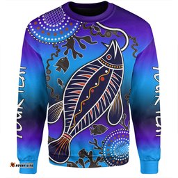Australia Fishing Aboriginal Fishing Custom Sweatshirt - Hooked On Fishing With Aboriginal Patterns Sweatshirt