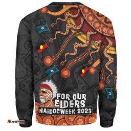 Australia Naidoc Week Sweatshirt - For Our Elders Naidoc Week Snake Aboriginal Painting With Flag