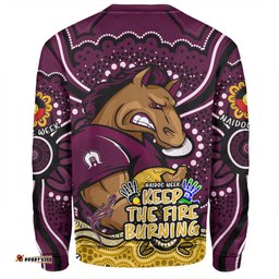 Brisbane Broncos Sweatshirt Aboriginal Inspired Naidoc Week Custom For Die Hard Fan Supporters