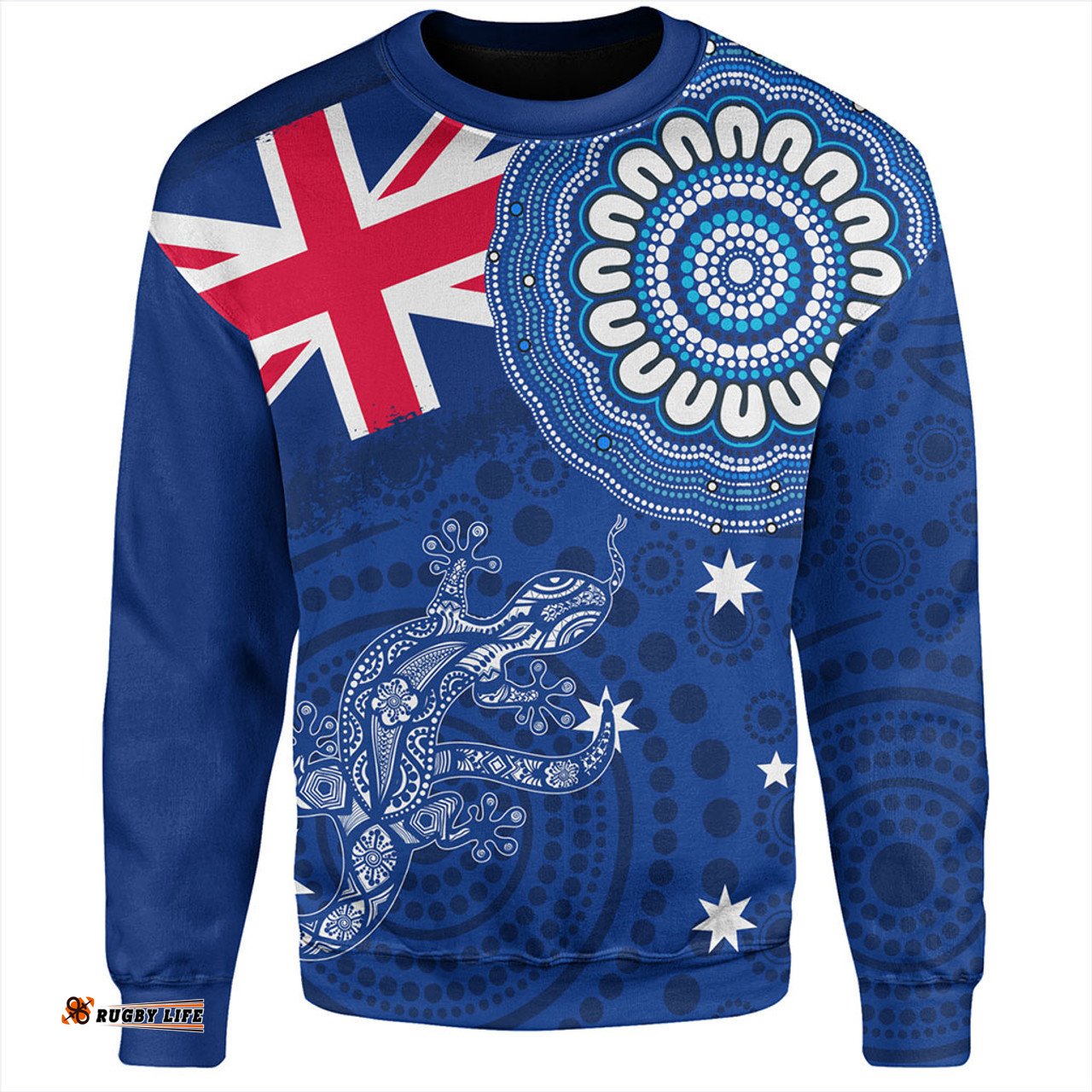 Australia Sweatshirt Flag With Lizard Aboriginal