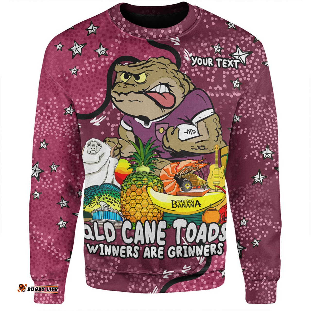 Queensland Cane Toads Custom Sweatshirt - Australian Big Things Sweatshirt