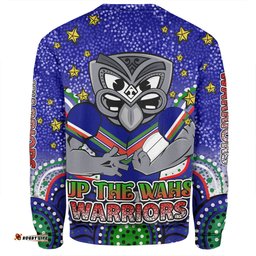 New Zealand Warriors Custom Sweatshirt - Custom With Aboriginal Inspired Style Of Dot Painting Patterns  Sweatshirt