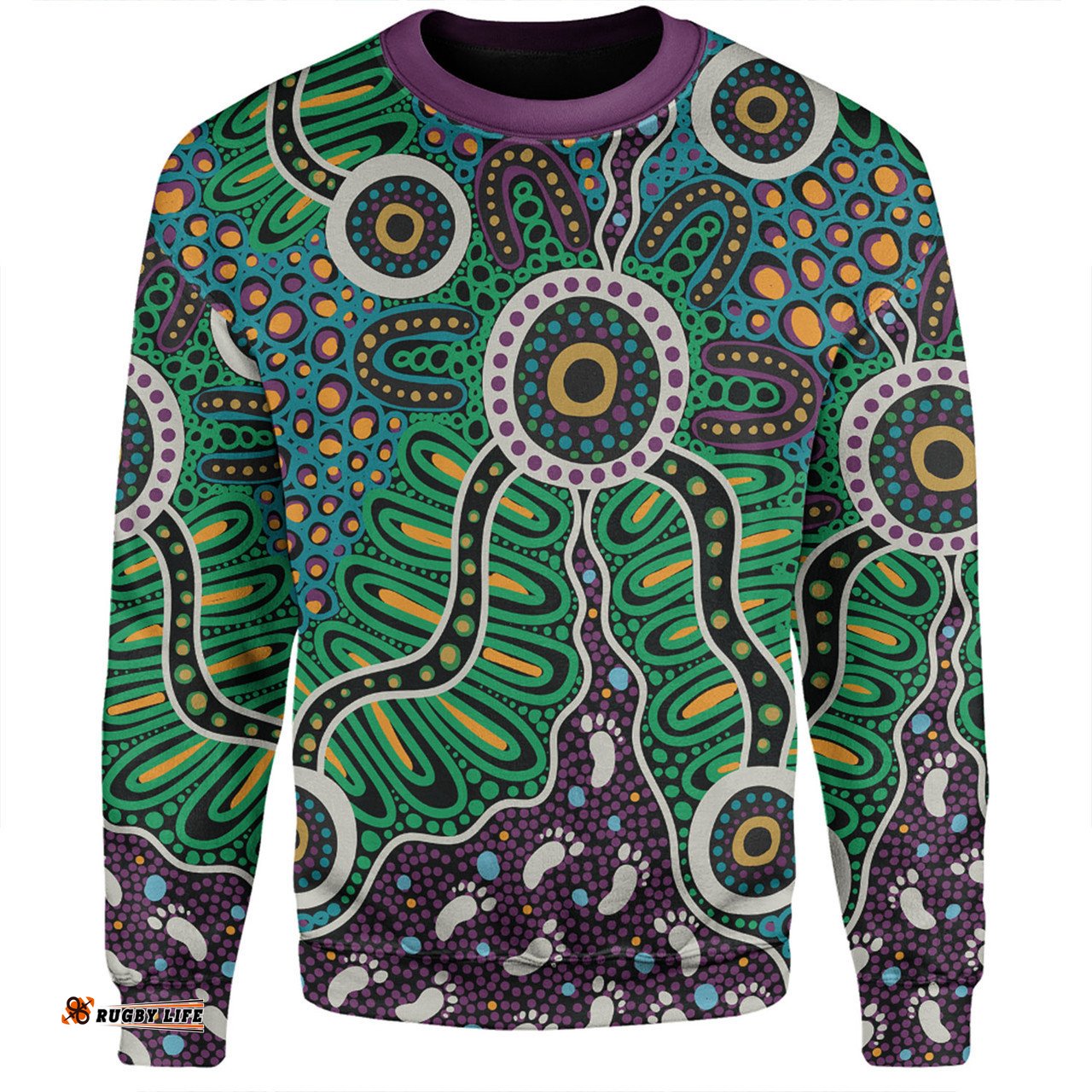 Australia Aboriginal Sweatshirt - A Dot Painting In The Style Of Indigenous Australian Art Sweatshirt