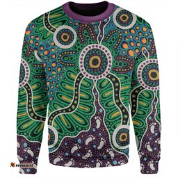 Australia Aboriginal Sweatshirt - A Dot Painting In The Style Of Indigenous Australian Art Sweatshirt