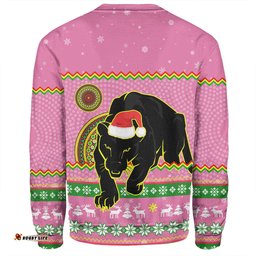 Penrith Panthers Christmas Custom Sweatshirt - Ugly Xmas And Aboriginal Patterns For Die Hard Fan Sweatshirt
