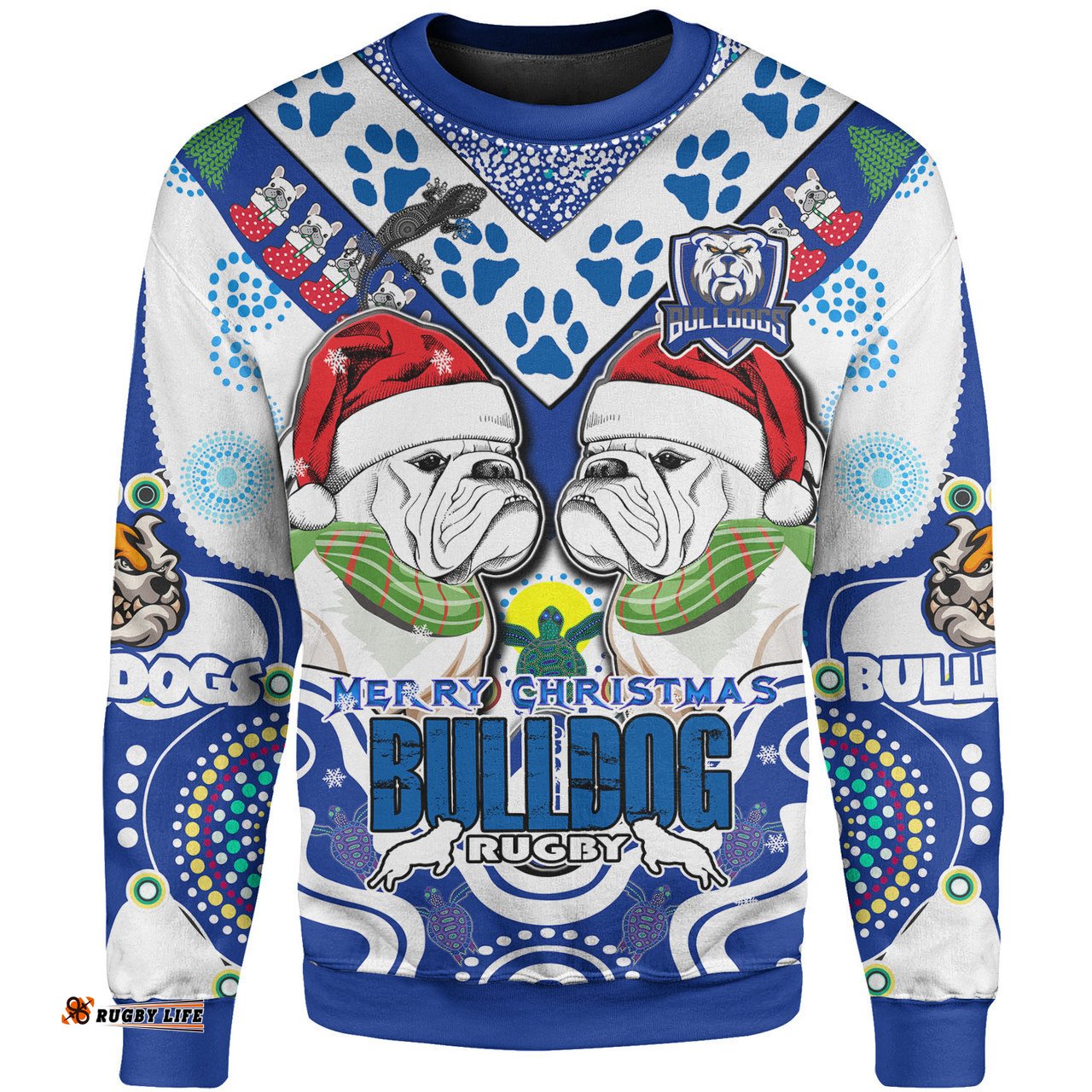 Canterbury-Bankstown Christmas Sweatshirt - Custom Merry Canterbury-Bankstown Christmas Indigenous Sweatshirt