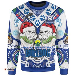 Canterbury-Bankstown Christmas Sweatshirt - Custom Merry Canterbury-Bankstown Christmas Indigenous Sweatshirt