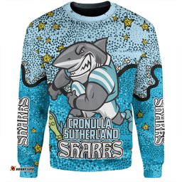 Cronulla-Sutherland Sharks Custom Sweatshirt - Team With Dot And Star Patterns For Tough Fan Sweatshirt