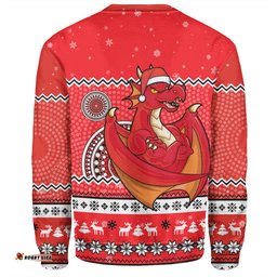 St. George Illawarra Dragons Christmas Custom Sweatshirt - Ugly Xmas And Aboriginal Patterns For Die Hard Fan Sweatshirt