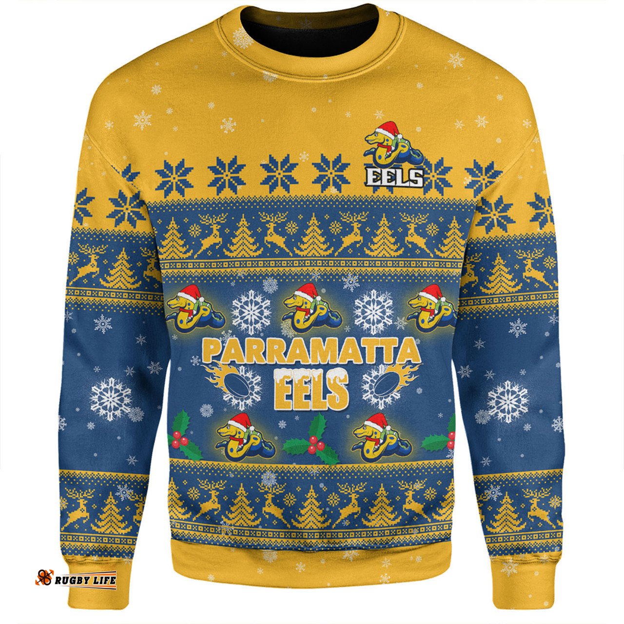 Parramatta Eels Christmas Custom Sweatshirt - Special Ugly Christmas Sweatshirt