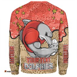 Redcliffe Dolphins Custom Sweatshirt - Team With Dot And Star Patterns For Tough Fan Sweatshirt