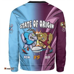 Queensland Maroons Sweatshirt Custom State Of Origin 2024 Tough Fan Rugby For Life QLD vs NSW Ver 2