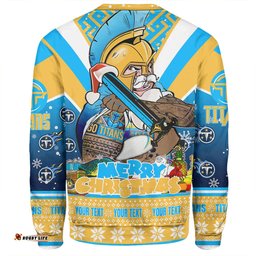 Gold Coast Titans Christmas Custom Sweatshirt - Gold Coast Titans Santa Aussie Big Things Sweatshirt