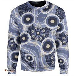 Australia Aboriginal Sweatshirt - Purple Aboriginal Dot Art Inspired Sweatshirt