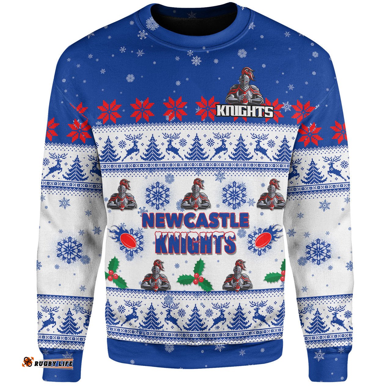 Newcastle Knights Christmas Custom Sweatshirt - Special Ugly Christmas Sweatshirt